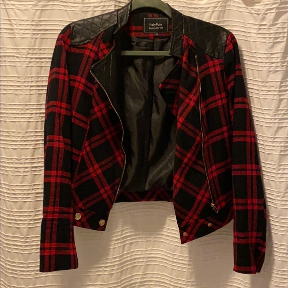 Plaid cropped jacket